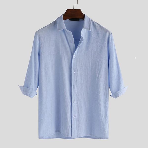 

men's casual shirts style fashionable pure cotton and linen fashion sevensleeve nbi4, White;black