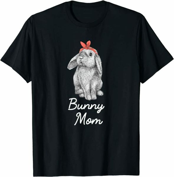 

lop eared bunny rabbit mom drawing mother's day t-shirt size s-5xl, White;black