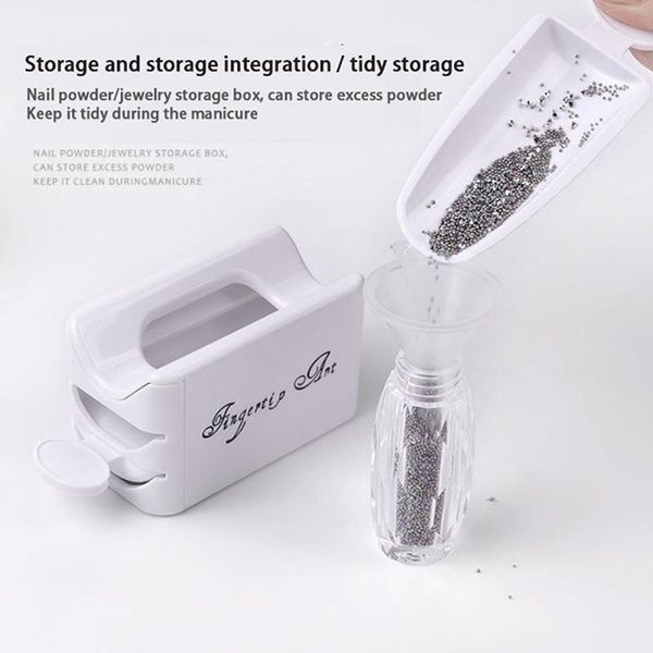 

nail art kits portable manicure powder recycling storage box infiltration container double layer french tool set