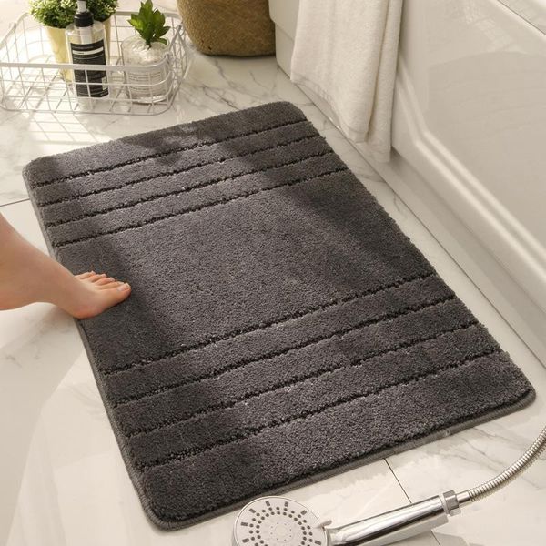 

solid color bath mats striped thickened entrance door carpet household floor mat bathroom absorbent non-slip rug 40x60cm 50x80cm