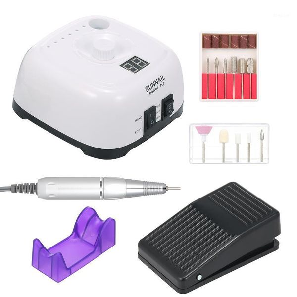 

electric nail drill bits set with foot pedal file machine kit art polisher pedicure tools1