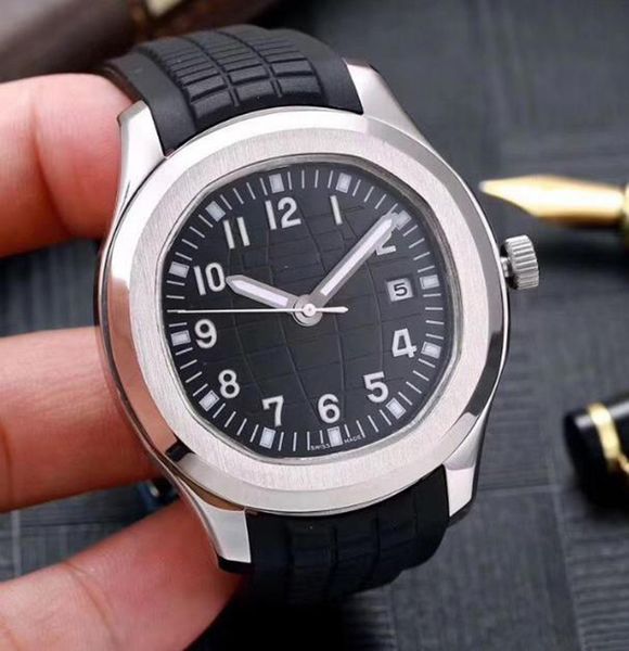 

wholesale watch automatic movement stainless steel comfortable rubber strap with original buckle super luminous men's watch, Slivery;brown