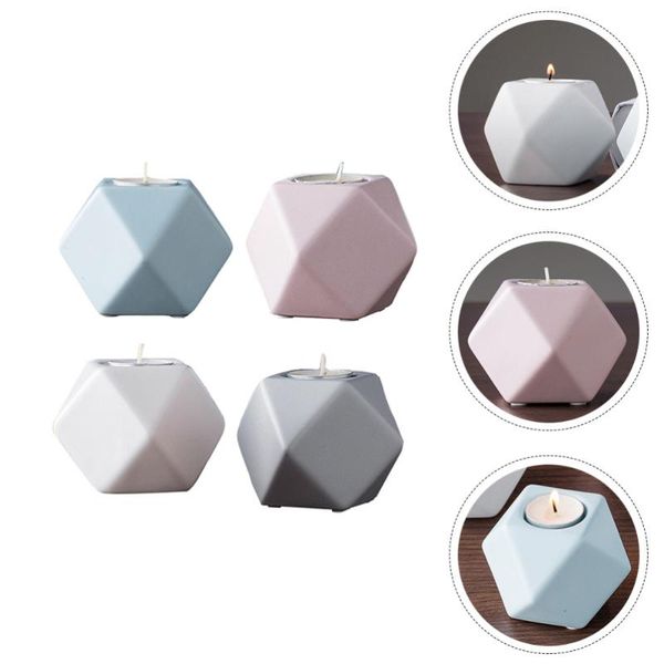 

candle holders 4pcs nordic style geometry shaped holder ceramics candlestick cups