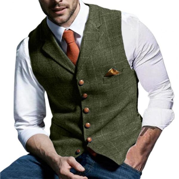 

men's vests men vest turn-down collar sleeveless punk style single-breasted waistcoat for business, Black;white