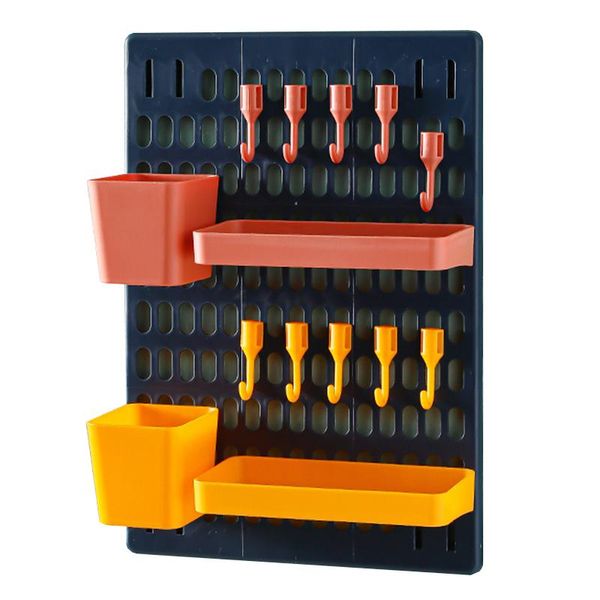 

tool organizers wall-mounted hardware screw parts storage box hanging board with hook screwdriver wrench workshop rack
