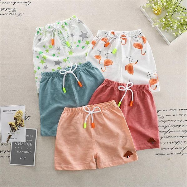 

kids shorts for boys girls cotton summer fashion casual print children beach clothes toddler baby clothing pajama pants, Black