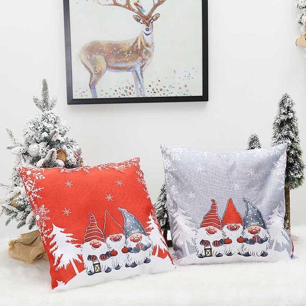 

pillow case christmas pillowcase cute gnome nordic style printing throw cushion covers for sofa couch bed fashion