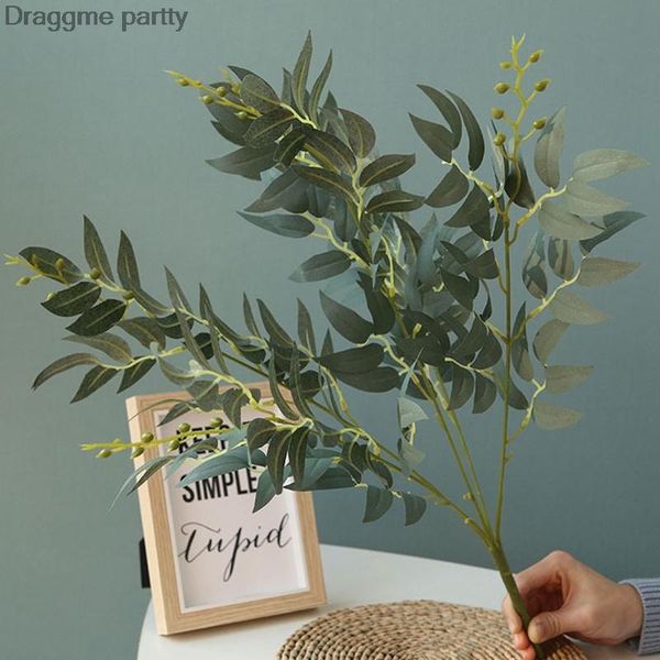 

artificial willow bouquet fake leaves for home christmas wedding decoration jugle party vine faux foliage plants decorative flowers & wreath