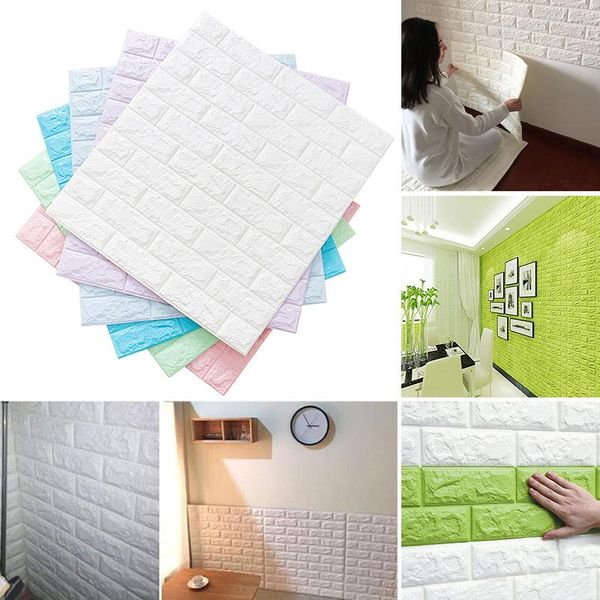 

wallpapers 77*70cm 3d brick wall self-adhesive pvc foam panel wallpaper waterproof paper for kitchen home decor stickers