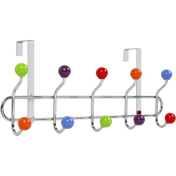 

over door hanger 10 hooks bathroom hat clothes towel rack organiser & rails