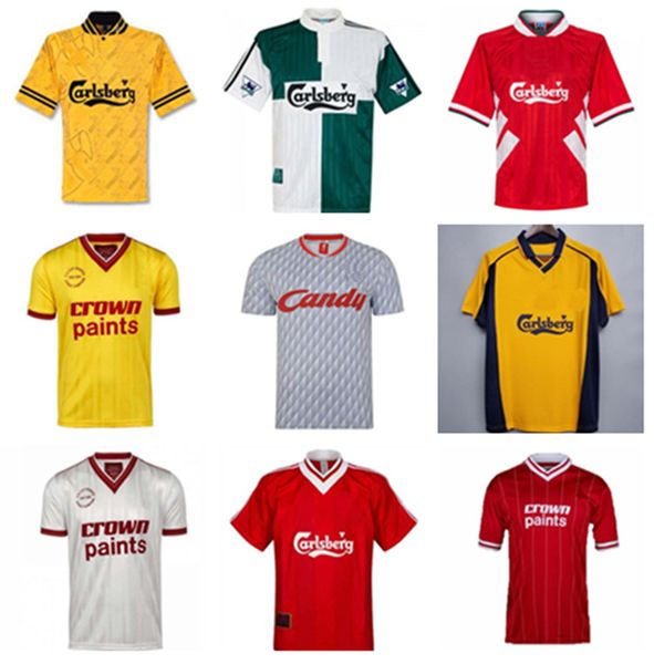 

classic retro soccer jersey 89 91 95 96 04 05 final istanbul 8 gerrard steven 2005 smicer alonso hamann champion maglia maillot q, Black;yellow