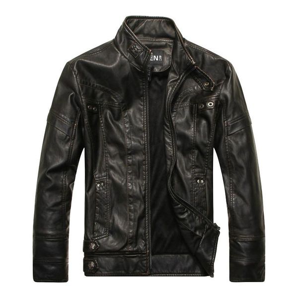 

men's jackets sping winter men casual outwear bomber jacket pu motorcycle leather coat chaqueta cuero hombre, Black;brown