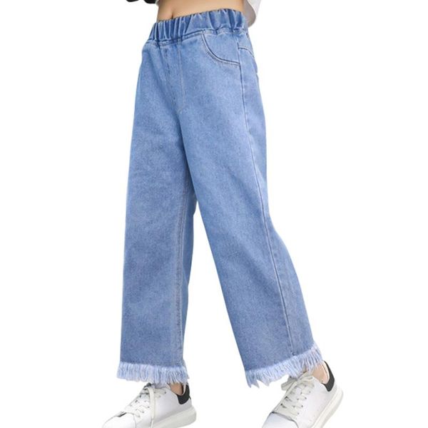

jeans for girl ripped child spring autumn trousers children casual style clothes girls 6 8 10 12 14, Blue