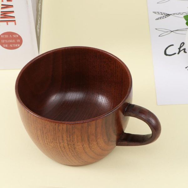 

mugs 240ml wooden mug with handle water cup simple personality office coffee