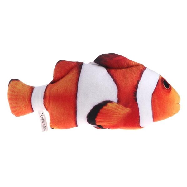 

cat toys soft clownfish stuffed simulation mint kitten chewing bite play catnip