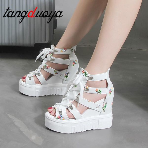 

wedges shoes woman 2021 zapatos de mujer summer women's high heel platform sandals brand style women sandalias, Black