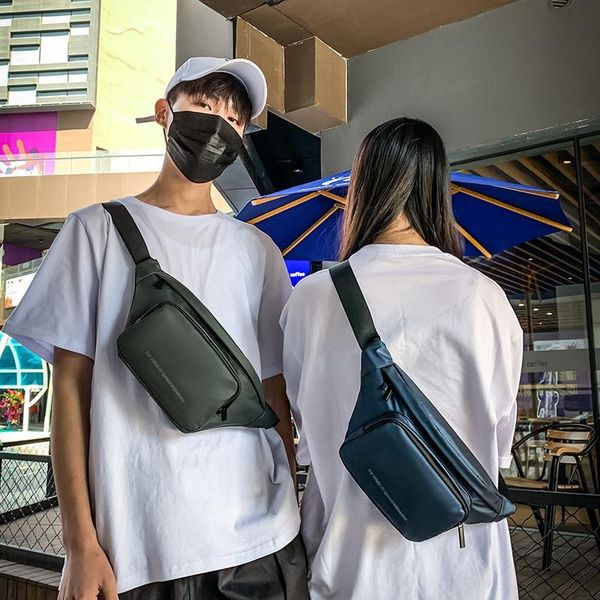 

korean men's shoulder bag couple trend casual messenger bags street fashion cool chest waist marsupio uomo