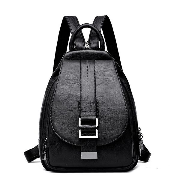 

outdoor bags women leather backpacks vintage female shoulder bag sac a dos travel bagpack mochilas school for girls preppy