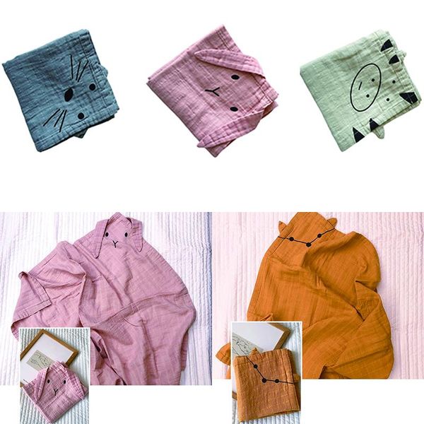 

blankets & swaddling cartoon baby swaddle born animal gauze bath towel infant sleepsack wrap for boy girl babies bedding