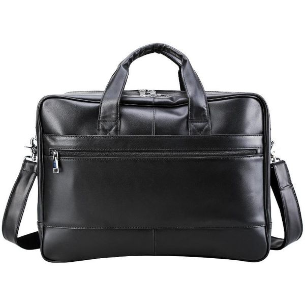 

genuine leather briefcase business male messenger portable zipper travel luggage bag men 17 inch large lapbriefcases