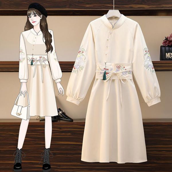 

ethnic clothing embroidered cheongsam women chinese style large size modern improve hanfu qipao female vestido chino vintage eleganti, Red
