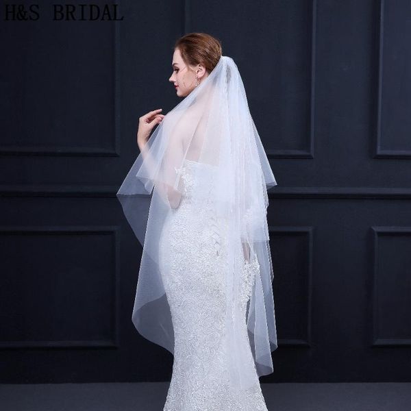

bridal veils h&s short veil wedding cut edge with comb sluier accessories velo de novia veu, Black