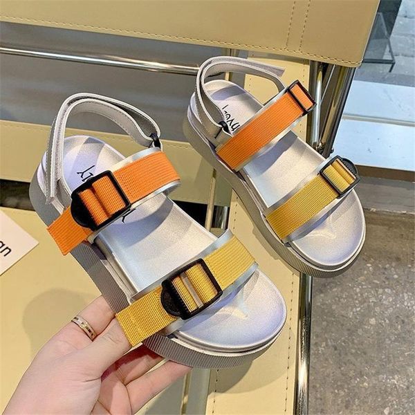 

open-toed women sport sandals wedge hollow out outdoor cool platform shoes beach summer 2021, Black