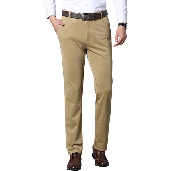 

men's pants 2021 business middle-aged mens trousers formal suit men office straight loose dress big size 40, Black