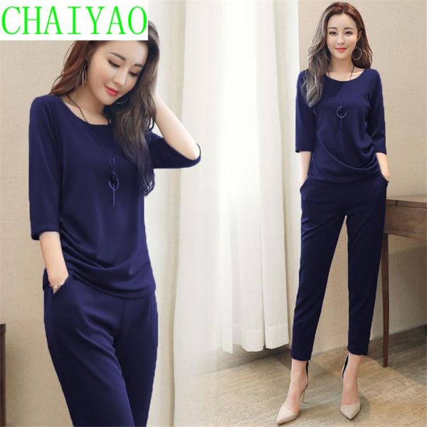 

summer women tracksuit sweatshirts casual suit clothing 2 piece set pant suits plus size female sporting women's tracksuits, Gray