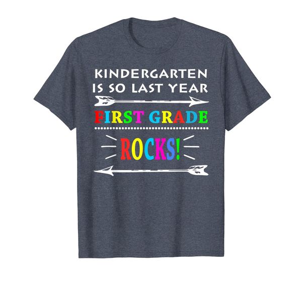 

kindergarten is so last year first grade rocks shirt arrow, White;black