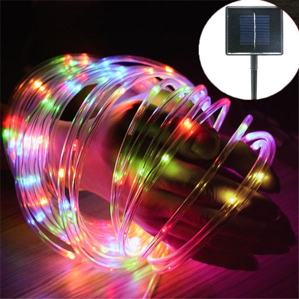 

strings solar led rope string lights outdoor waterproof powered fairy light copper wire pvc tube for wedding christmas party