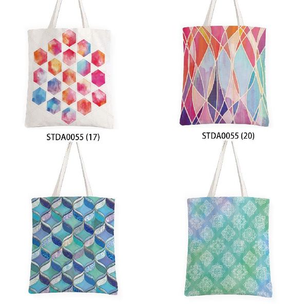 

storage bags geometric color printing grid cosmetic bag organizer home supplies travel for shoes shopping
