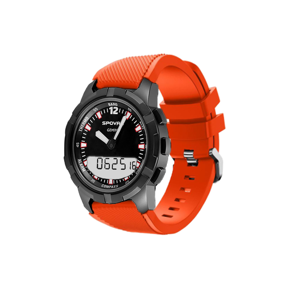 

waterproof pointer digital double display mountaineering watch, luminous dial compass, barometric height temperature measurement wristwatche, Slivery;brown