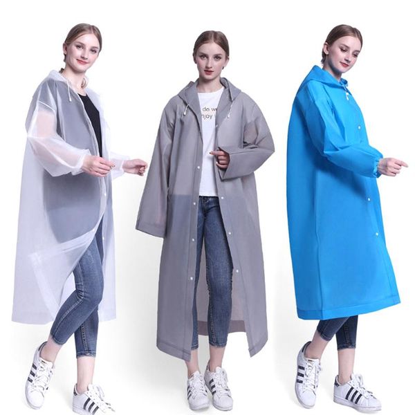 

raincoats long raincoat men women impermeable rainwear eva outdoor hiking travel waterproof hooded rain coat thickened poncho
