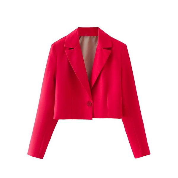 

women's suits & blazers yenkye women red cropped blazer mujer single button long sleeve office ladies suit jacket female spring chic, White;black