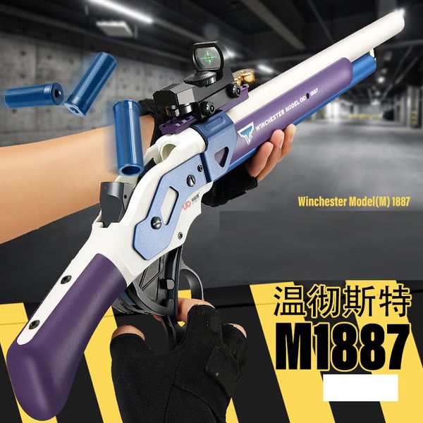 M1877 Airsoft Pistola Soft Bullet Shell Lançador de Ejeção Simulação Brinquedo Arma Sniper Máquina Blaster Armas para Adultos Menino CS Ir