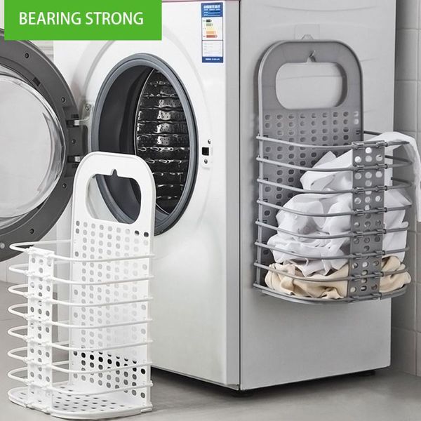 

laundry bags hanging hamper plastic clothes network fold dirty basket family washing store