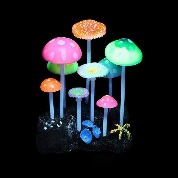 

decorations luminous fish tank decoration plant aquarium mushroom coral lotus kelp