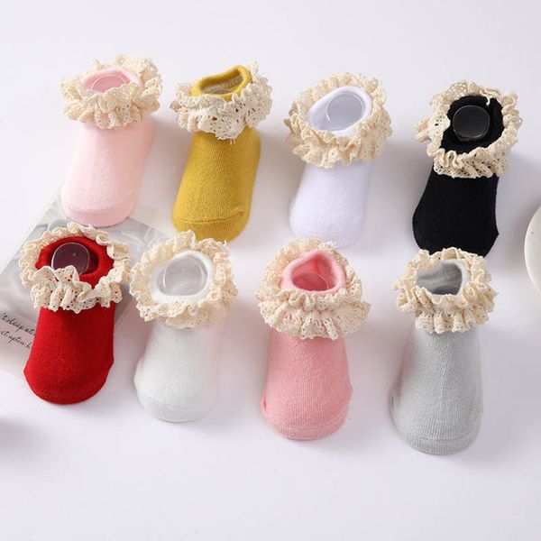 

baby socks infant booties girls cotton accessories lace spring autumn summer dress sock princess cute newborn clothes b7583, Pink;yellow