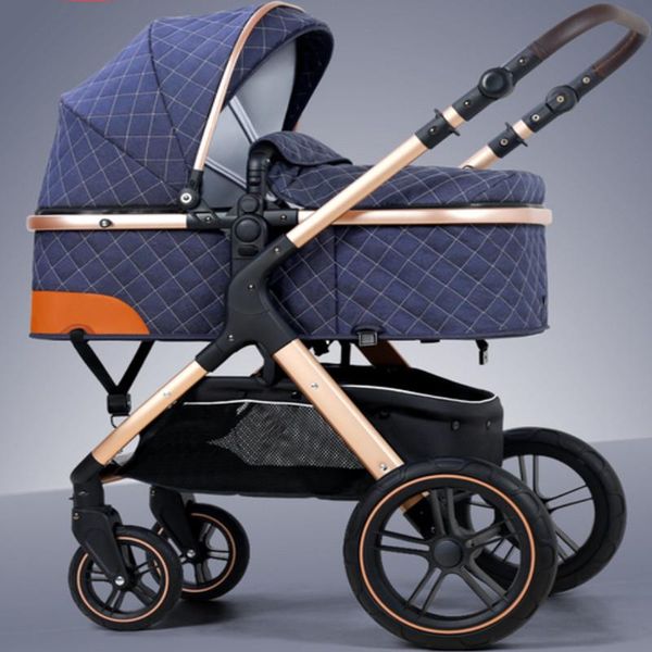 

strollers# 2 in 1 baby stroller high landscape pushchair light carriage can sit recline car foldable absorber two-way born pram