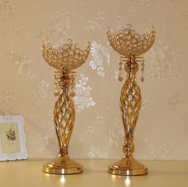 

party decoration 10pcs ) wedding gold crystal centerpiece flower stands