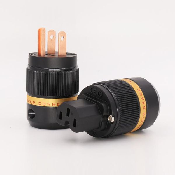 

smart power plugs pair viborg vm501+vf501 red copper us cord plug hifi american connector japan iec audio