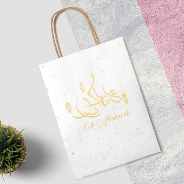 

1pcs fashion reusable eid mubarak gifts bags supplies eco-friendly happy celebration decoration ramadan party b1l6 gift wrap