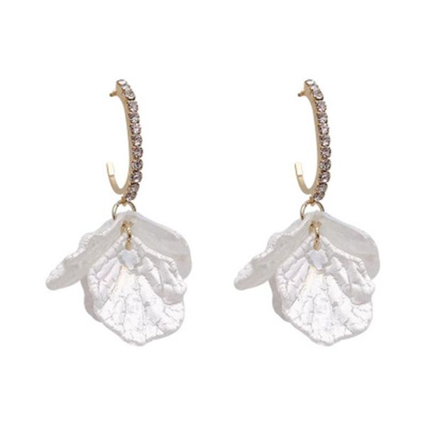 

fashion shell crack holiday style petal flower earrings exaggerated personality stud, Golden;silver