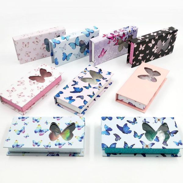 

wholesales 10/20/30pcs butterfly eyelash packaging box custom logo lash boxes mink lashes eyelashes package1