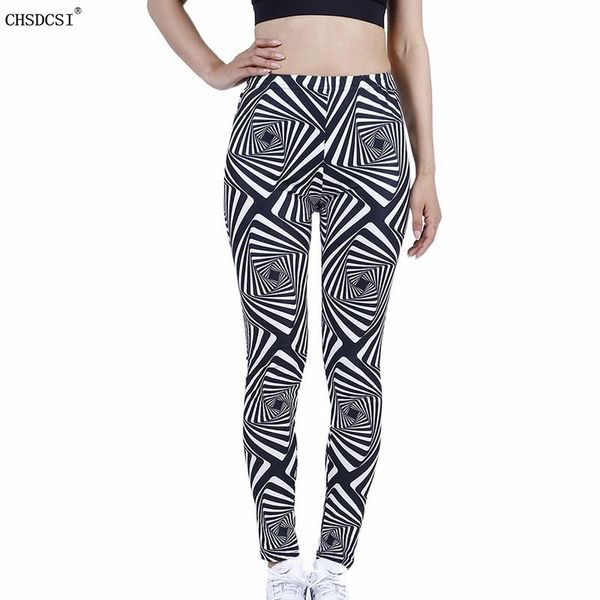 

women's leggings chsdcsi workout black women strength printed white stripes leggins fitness slim pants trouser dropship