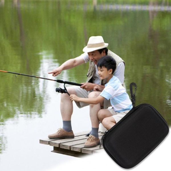 

fishing accessories container black case portable durable compact lure storage bag