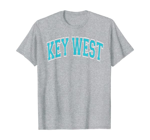 

key west varsity style teal text t-shirt, White;black