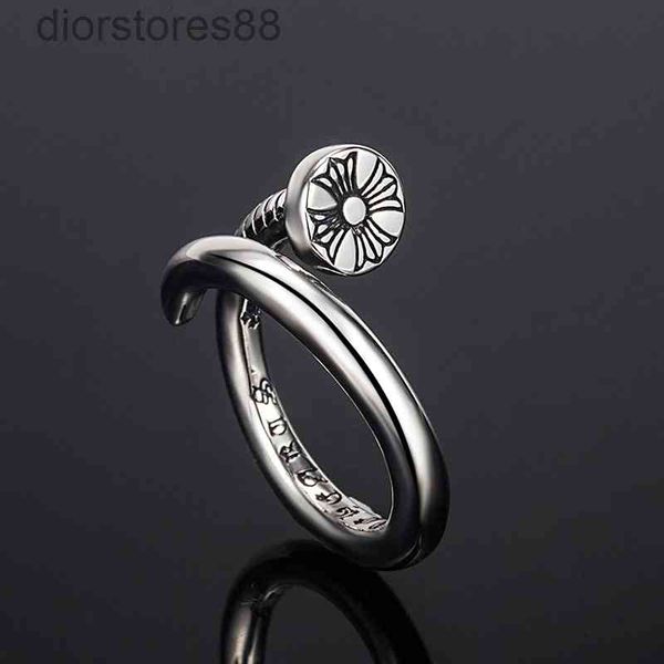 

ring high version croquet nail men's opening hip hop cross flower personality lovers, Silver