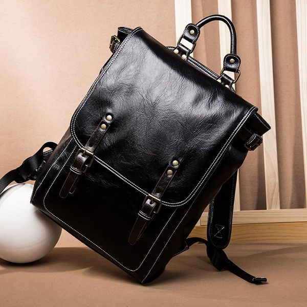 

school bags pu backpack for man woman leather made in china